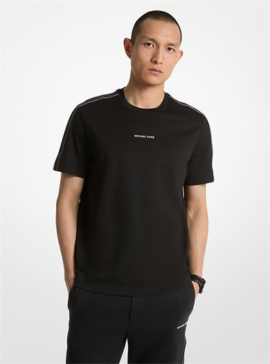 Michael Kors Erkek Pamuklu Bisiklet Yaka Kısa Kollu Siyah T-Shirt CT4524E1V2-BLACK