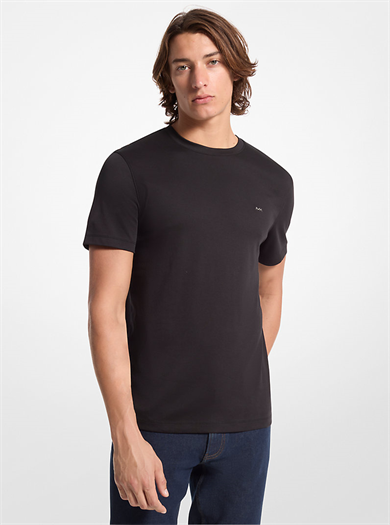 Michael Kors Erkek Regular Fit Pamuklu Bisiklet Yaka Kısa Kollu Siyah T-Shirt CB95FJ2C93-BLACK