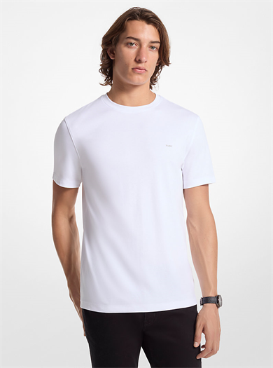Michael Kors Erkek Regular Fit Pamuklu Bisiklet Yaka Kısa Kollu Beyaz T-Shirt CB95FJ2C93-WHITE