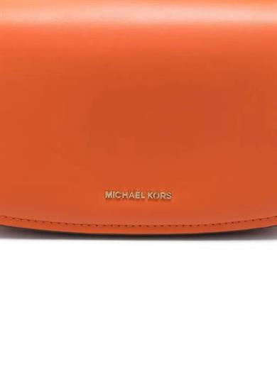 Michael Kors Kadın Ayarlanabilir Omuz Askılı %100 Deri Metalik Logo Kabartmalı Manyetik Kapamalı Turuncu Omuz Çantası 32S5GL0C1L-ORNGPNCH