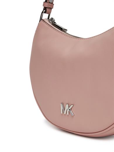 Michael Kors Kadın Çıkarılabilir ve Ayarlanabilir Omuz Askılı Fermuar Kapamalı Metalik Logo Kabartmalı Deri Pembe Omuz Çantası 32S5S8QU1L-SMOKEYROSE