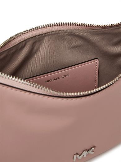 Michael Kors Kadın Çıkarılabilir ve Ayarlanabilir Omuz Askılı Fermuar Kapamalı Metalik Logo Kabartmalı Deri Pembe Omuz Çantası 32S5S8QU1L-SMOKEYROSE