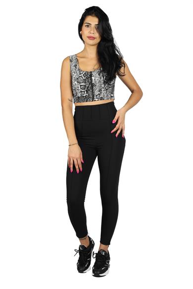 Naar Kadın Beli Lastikli Slim Fit Uzun Boy Günlük Siyah Tayt NAAR71214-SİYAH