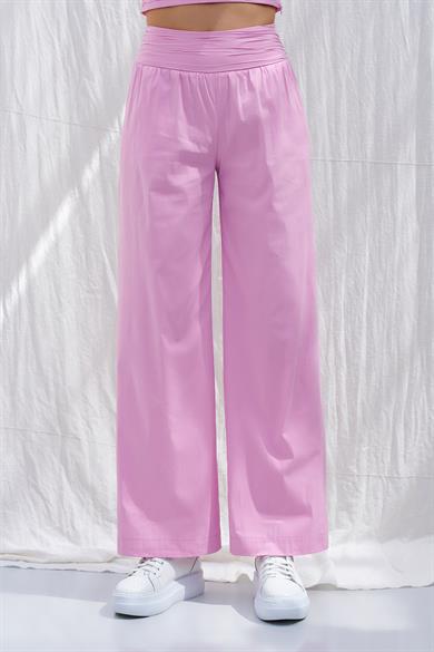 Naar Kadın Regular Fit Bol Paça Rahat Günlük Pembe Pantolon NAAR81234-PEMBE