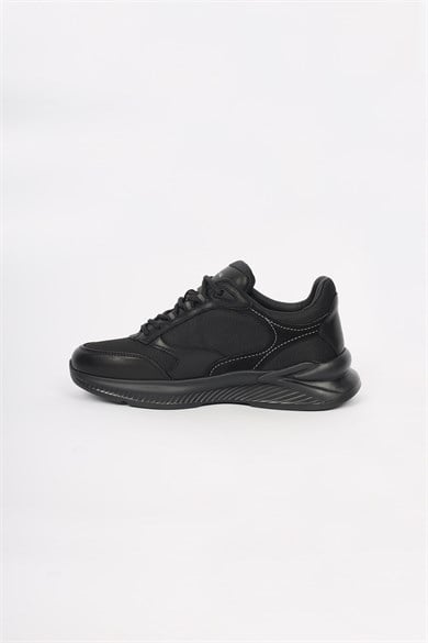 Paul Shark Erkek Deri ve File Detaylı Nefes Alabilen Düşük Bilekli Siyah Sneaker 16318020-011