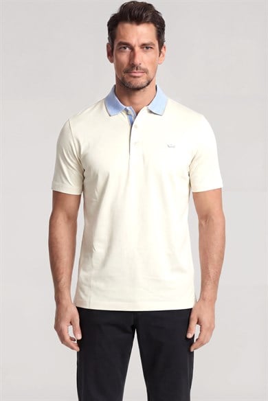 Paul Shark Paul Shark Erkek Düğme Kapama Kısa Kol %100 Pamuk Beyaz Polo Yaka T-Shirt 26411214SM-108