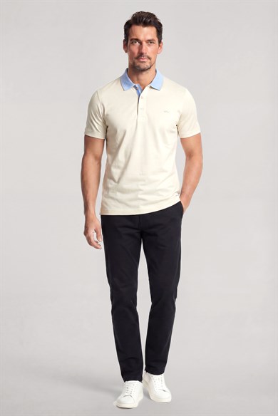 Paul Shark Erkek Düğme Kapama Kısa Kol %100 Pamuk Beyaz Polo Yaka T-Shirt 26411214SMA-108