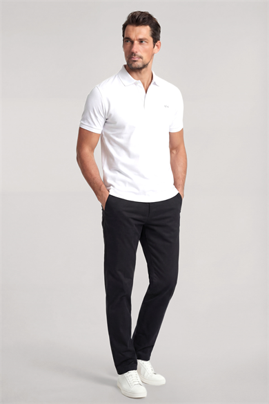 Paul Shark Erkek Düğme Kapama Kısa Kol %100 Pamuk Beyaz Polo Yaka T-Shirt 26411273A-010