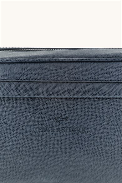 Paul Shark Erkek Kısa Askılı Fermuarlı Ön Bölmeli Logo Detaylı Mavi El Çantası 26418111-013