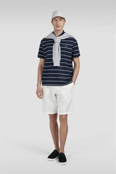 Paul Shark Erkek Kısa Kol Polo Yaka Çizgi Desen Pike Örgü Lacivert-Beyaz Polo Yaka T-Shirt 25411304-373
