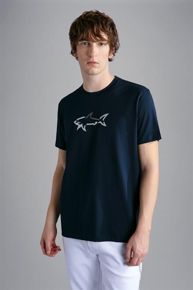 Paul Shark Paul Shark Erkek Marka Logo Detaylı Kısa Kollu Yuvarlak Yakalı Lacivert T-Shirt 24411085A-013