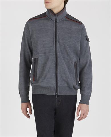 Paul Shark Erkek Marka Logo Detaylı Regular Fit Uzun Kollu Gri Hırka I20P1266-664
