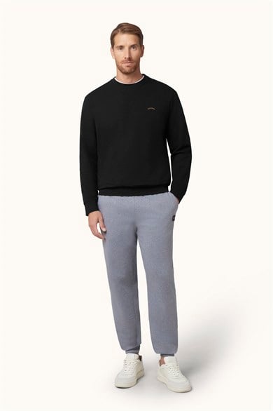 Paul Shark Erkek Normal Kesim Logo Detaylı Yuvarlak Yakalı Pamuklu Uzun Kollu Siyah Sweatshirt 16311828A-011