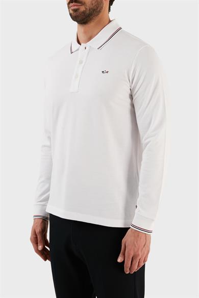 Paul Shark Erkek Polo Yaka Düğme Kapamalı Kısa Kollu Beyaz Polo Yaka T-Shirt 12311726A-010