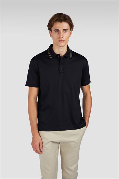 Paul Shark Paul Shark Erkek Regular Fit Pamuklu Kısa Kollu Lacivert-Gold Polo Yaka T-Shirt 15311724-50E