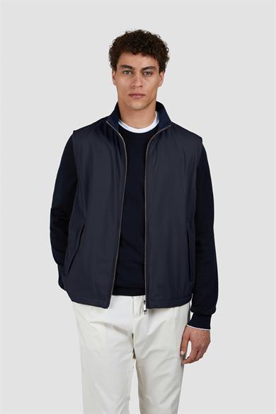 Paul Shark Erkek Regular Fit Dik Yaka Fermuarlı İç Cepli Lacivert Yelek 25412621-013