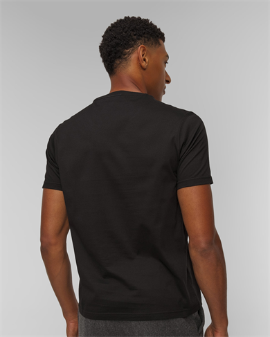 Paul Shark Erkek Regular Fit Ribanalı Yakalı Metalik Logo Detaylı Pamuklu Kısa Kollu Siyah T-Shirt 99311005-011