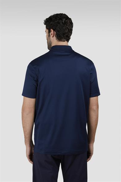Paul Shark Erkek Regular Fit %100 Pamuklu Kısa Kollu Yarım Fermuarlı Lacivert Polo Yaka T-Shirt 25411320-013