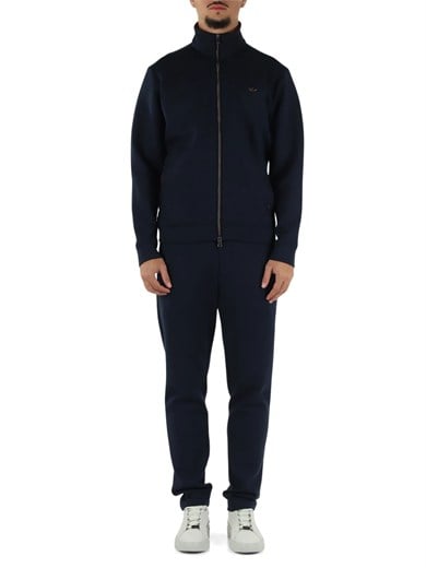 Paul Shark Erkek Regular Fit Metalik Logolu Dik Yakalı Beli İp Bağlamalı Modal ve Pamuk Karışımlı Lacivert Eşofman Takımı 16311901-51E