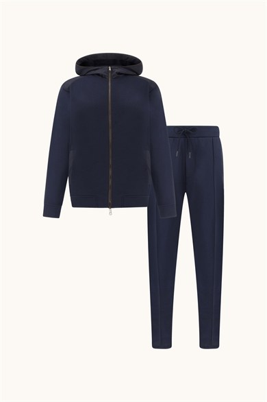 Paul Shark Erkek Regular Fit Kapüşonlu Çift Yönlü Fermuarlı Beli Lastikli Lacivert Eşofman Takımı 16311903-050