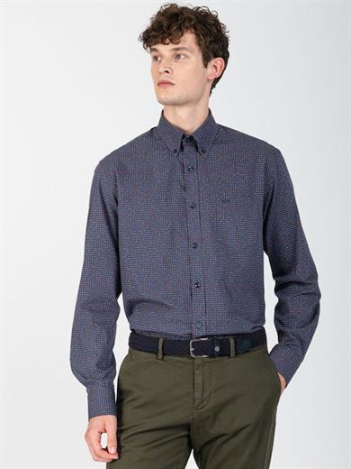 Paul Shark Paul Shark Erkek Relaxed Fit Pamuklu Düğmeli Lacivert Gömlek 11313074-102