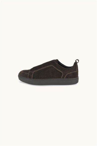 Paul Shark Erkek Süet Deri Logo Kabartmalı Düşük Bilekli Kahverengi Sneaker 16318012-306