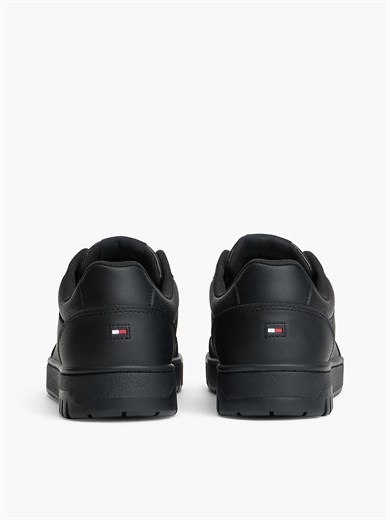 Tommy Hilfiger Erkek Deri Bağlamalı Rahat Taban Düz Model Siyah Sneaker FM0FM05927-BDS