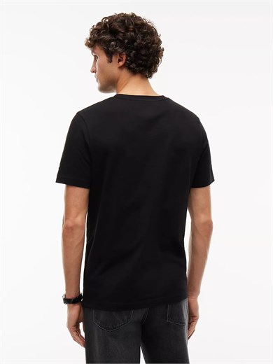 Tommy Hilfiger Erkek Dokuma Bisiklet Yaka Kısa Kollu Günlük Siyah T-Shirt MW0MW44875-BDS