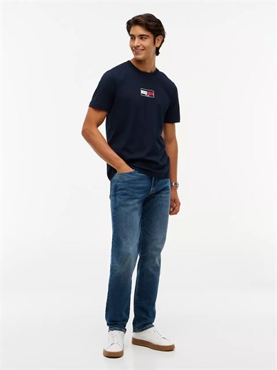 Tommy Hilfiger Erkek Kısa Kol Pamuklu Regular Fit Lacivert T-Shirt MW0MW44882-DW5