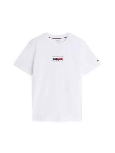 Tommy Hilfiger Erkek Kısa Kol Pamuklu Regular Fit Beyaz T-Shirt MW0MW44882-YBR