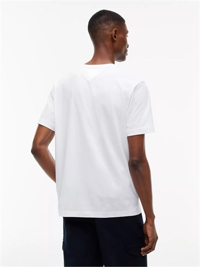 Tommy Hilfiger Erkek Kısa Kol Pamuklu Regular Fit Beyaz T-Shirt MW0MW44882-YBR