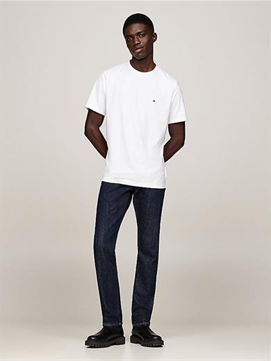 Tommy Hilfiger Erkek Kısa Kol Bisiklet Yaka Tommy Hilfiger Yazı Desen Slim Fit Beyaz T-Shirt MW0MW37313-YBR