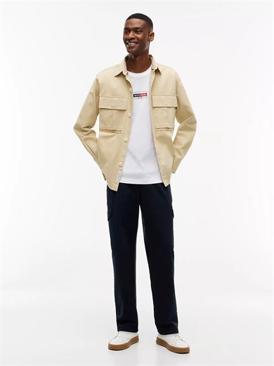 Tommy Hilfiger Erkek Kısa Kol Pamuklu Regular Fit Beyaz T-Shirt MW0MW44882-YBR