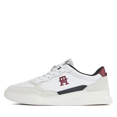 Tommy Hilfiger Erkek Marka Logolu Bağcıklı Kaydırmaz Tabanlı Günlük Beyaz Sneaker FM0FM04929-YBS
