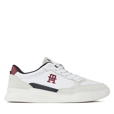 Tommy Hilfiger Erkek Marka Logolu Bağcıklı Kaydırmaz Tabanlı Günlük Beyaz Sneaker FM0FM04929-YBS