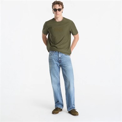 Tommy Hilfiger Erkek Pamuklu Bisiklet Yaka Kısa Kollu Yeşil T-Shirt MW0MW44888-MT1