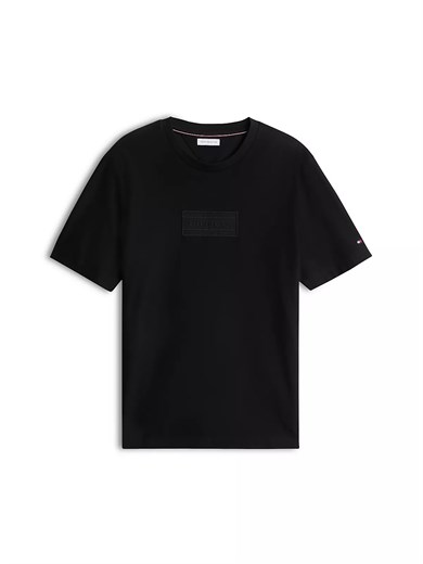 Tommy Hilfiger Erkek Pamuklu Bisiklet Yaka Kısa Kollu Siyah T-Shirt MW0MW44888-BDS