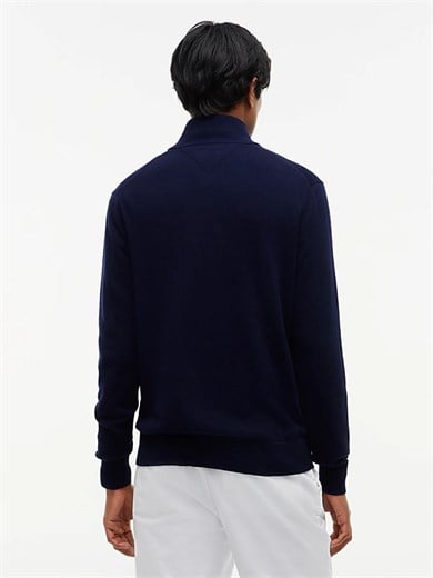 Tommy Hilfiger Erkek Regular Fit Dik Yaka Uzun Kollu Mavi Kazak MW0MW28049-DW5