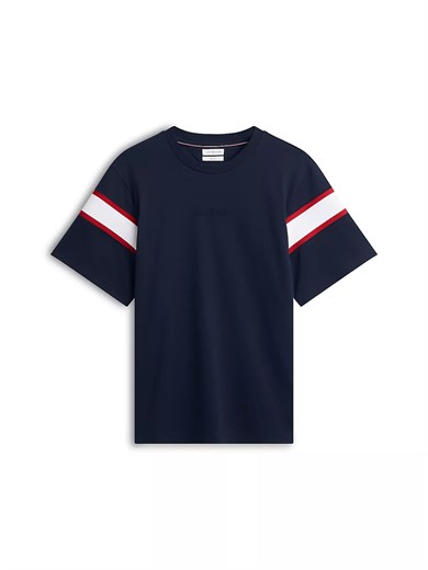 Tommy Hilfiger Erkek Regular Fit Esnek Pamuklu Bisiklet Yaka Kısa Kollu Lacivert T-Shirt MW0MW44918-DW5