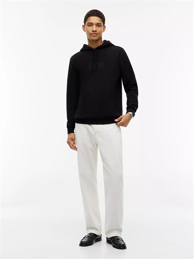 Tommy Hilfiger Erkek Regular Fit Kapüşonlu Yaka Uzun Kollu Siyah Sweatshirt MW0MW44967-BDS