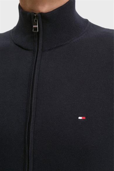 Tommy Hilfiger Erkek Regular Fit %100 Pamuklu Fermuarlı Dik Yaka Uzun Kollu Lacivert Hırka MW0MW36517-DW5