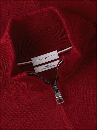 Tommy Hilfiger Erkek Regular Fit Dik Yaka Uzun Kollu Kırmızı Kazak MW0MW28049-XIT