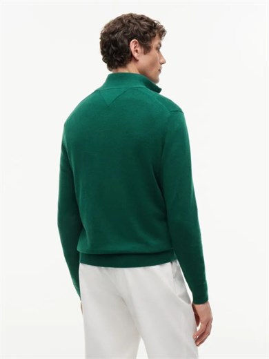 Tommy Hilfiger Erkek Regular Fit Dik Yaka Uzun Kollu Yeşil Kazak MW0MW28049-MQ7