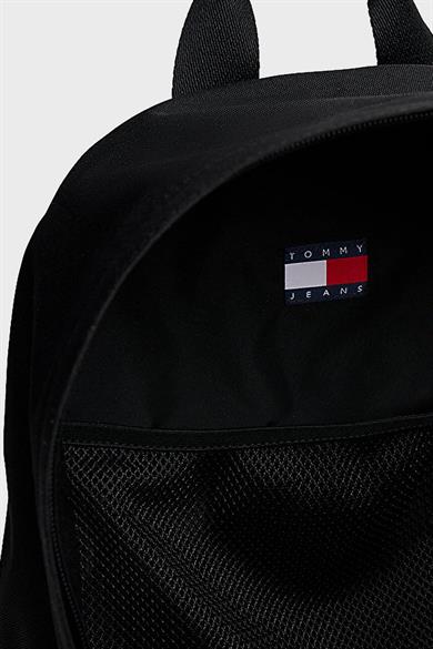 Tommy Hilfiger Erkek Sırt Askılı Marka Logolu Fermuar Kapamalı Siyah Sırt Çantası AM0AM13726-BDS