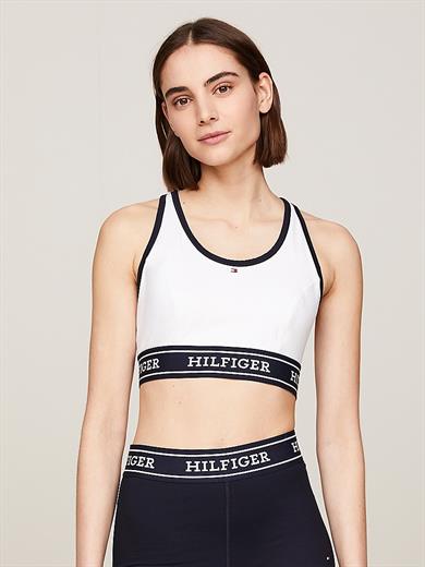 Tommy Hilfiger Kadın Askılı Logolu Bralet Beyaz Spor Sütyen WW0WW41517-YCF