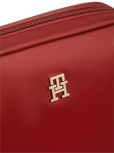 Tommy Hilfiger Kadın Ayarlanabilir Omuz Askılı TH Monogram Logolu Kırmızı Omuz Çantası AW0AW17704-XLI