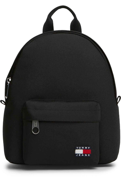 Tommy Hilfiger Kadın Ayarlanabilir Askılı Logo Etiketli Fermuarlı Ön Cepli Siyah Sırt Çantası AW0AW18648-BDS