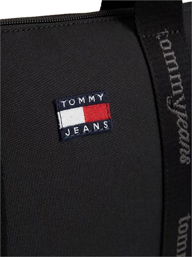 Tommy Hilfiger Kadın Ayarlanabilir ve Çıkarılabilir Omuz Askılı Fermuarlı Logo Desenli Siyah Çanta AW0AW19038-BDS