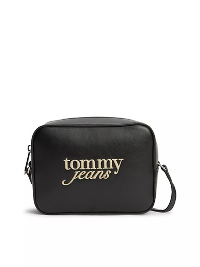 Tommy Hilfiger Kadın Ayarlanabilir Askılı Kabartma Logo Detaylı Ayarlanabilir Omuz Askılı Siyah Çanta AW0AW19049-BDS