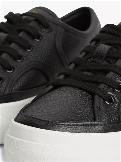 Tommy Hilfiger Kadın Bağcıklı Rahat Taban Logo Detaylı Deri Günlük Siyah Sneaker FW0FW09393-BDS